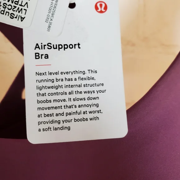 SOLD Lululemon Air Support Bra Womens Size 38C Vintage Plum High Impact Running - Picture 9 of 11